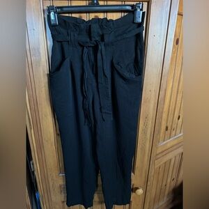 Guess Black Tie-Waist Trousers